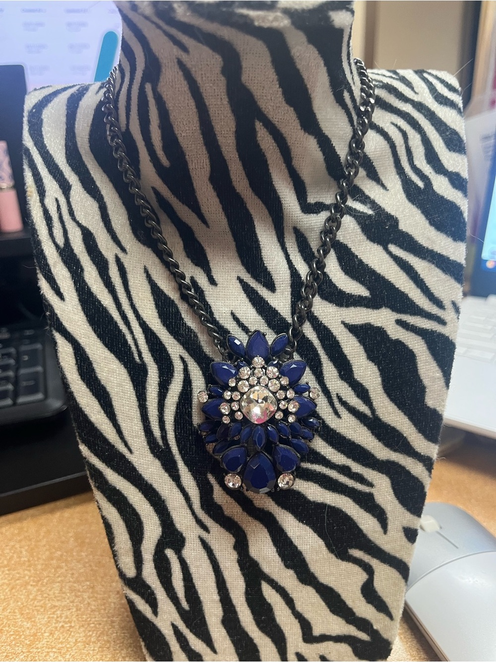 Park Lane Statement Blue Crystal Pendant Necklace - Women Jewelry